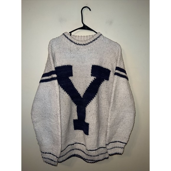 The Sweater Venture Other - Vintage 90s Yale The Sweater Venture Y Ivory Knit Sweater Men's XL Wool